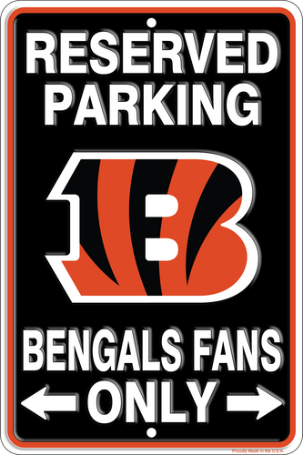 Fan Creations Wall Decor Cincinnati Bengals Reserved Parking Metal 12x18in