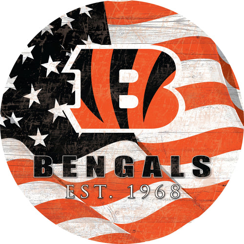 Fan Creations Home Decor Cincinnati Bengals Team Color Flag Circle