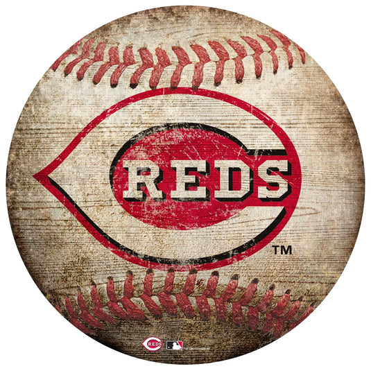 Fan Creations Wall Decor Cincinnati Reds 12in Baseball Shaped Sign
