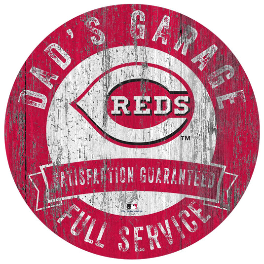 Fan Creations 12" Circle Cincinnati Reds Dad's Garage Sign