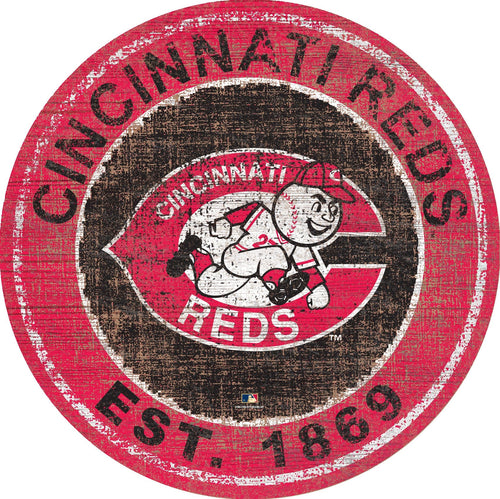 Fan Creations Home Decor Cincinnati Reds Heritage Logo Round