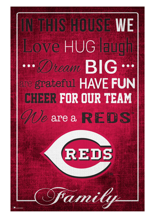 Fan Creations Home Decor Cincinnati Reds   In This House 17x26