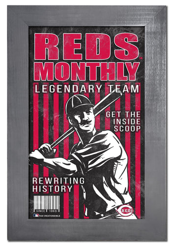 Fan Creations Home Decor Cincinnati Reds   Team Monthly Frame 11x19