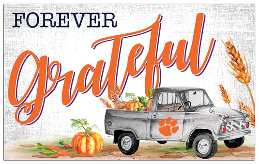 Fan Creations Holiday Home Decor Clemson Forever Grateful 11x19