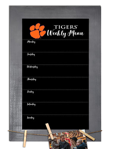 Fan Creations Home Decor Clemson   Weekly Chalkboard With Frame & Clothespins
