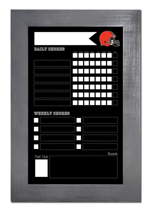 Fan Creations Home Decor Cleveland Browns   Chore Chart Chalkboard 11x19 With Frame