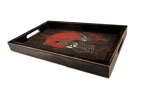 Fan Creations Home Decor Cleveland Browns  Distressed Team Tray With Team Colors