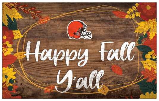 Fan Creations Holiday Home Decor Cleveland Browns Happy Fall Yall 11x19