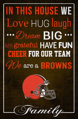 Fan Creations Home Decor Cleveland Browns   In This House 17x26