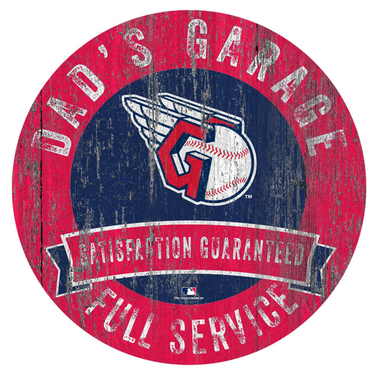 Fan Creations 12" Circle Cleveland Guardians Dad's Garage Sign
