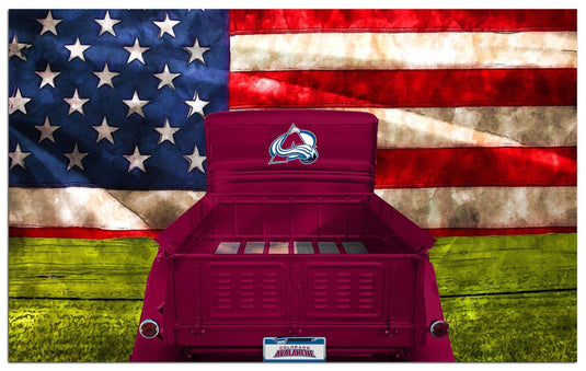 Fan Creations Home Decor Colorado Avalanche  Patriotic Retro Truck 11x19