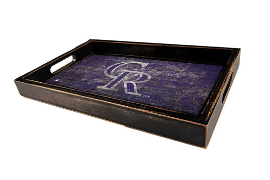 Fan Creations Home Decor Colorado Rockies  Distressed Team Tray With Team Colors