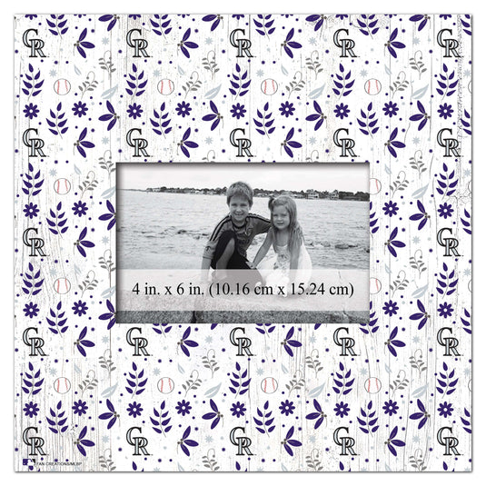 Fan Creations Home Decor Colorado Rockies  Floral Pattern 10x10 Frame
