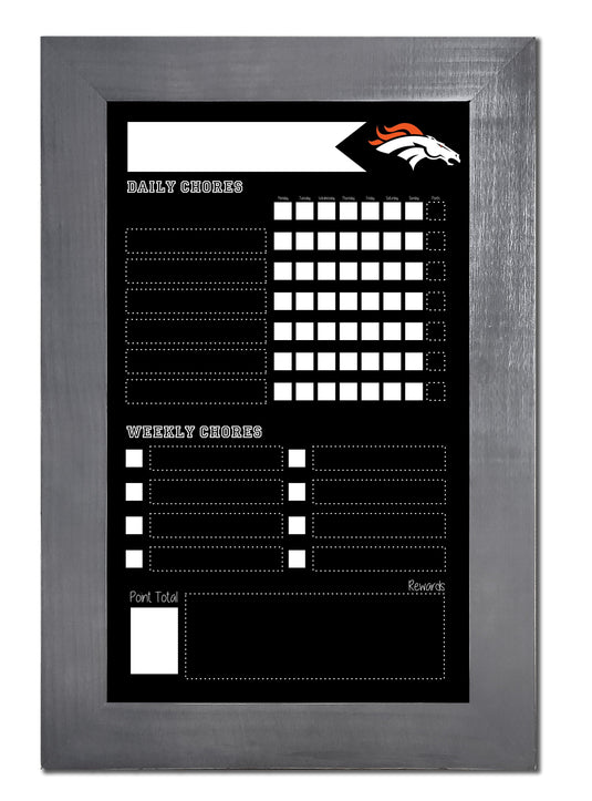 Fan Creations Home Decor Denver Broncos   Chore Chart Chalkboard 11x19 With Frame