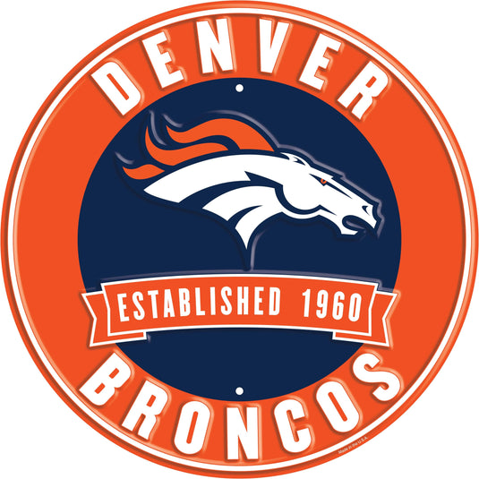 Fan Creations Wall Decor Denver Broncos Metal Established Date Circle