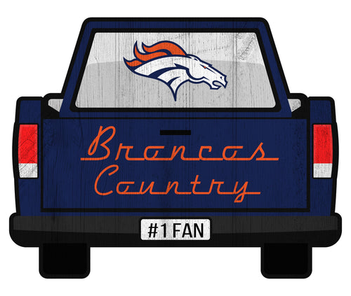 Fan Creations Home Decor Denver Broncos Slogan Truck Back Vintage 12in