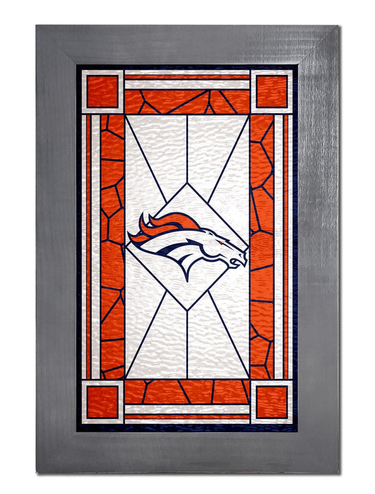 Fan Creations Home Decor Denver Broncos   Stained Glass 11x19