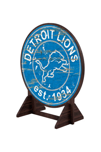 Fan Creations Desktop Stand Detroit Lions Desktop Circle Logo Stand