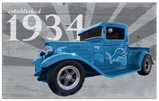 Fan Creations Home Decor Detroit Lions  Established Truck 11x19