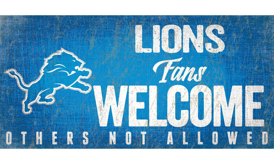 Fan Creations 6x12 Sign Detroit Lions Fans Welcome Sign