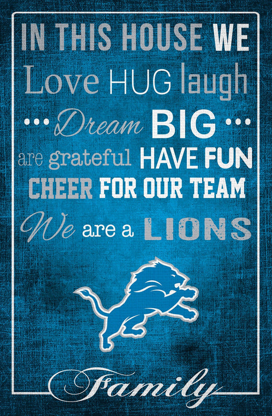 Fan Creations Home Decor Detroit Lions   In This House 17x26