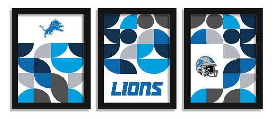 Fan Creations Wall Decor Detroit Lions Minimalist Color Pop 12x16 (Set Of 3)