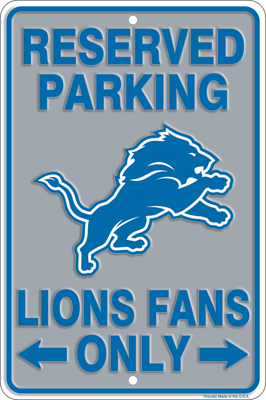 Fan Creations Wall Decor Detroit Lions Reserved Parking Metal 12x18in