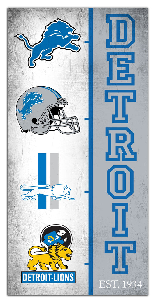 Fan Creations Home Decor Detroit Lions Team Logo Progression 6x12