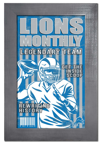 Fan Creations Home Decor Detroit Lions   Team Monthly Frame 11x19