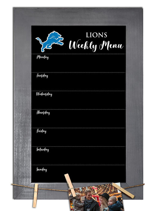 Fan Creations Home Decor Detroit Lions   Weekly Chalkboard With Frame & Clothespins