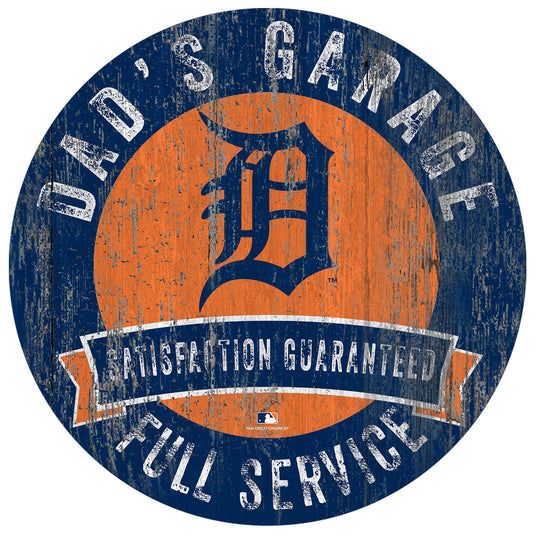 Fan Creations 12" Circle Detroit Tigers Dad's Garage Sign
