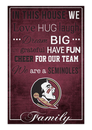 Fan Creations Home Decor Florida State   In This House 17x26