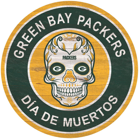 Fan Creations Holiday Home Decor Green Bay Packers Sugar Skull Circle