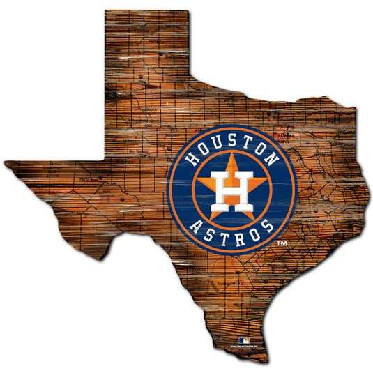 Fan Creations 24" Sign Houston Astros Distressed State With Logo Sign