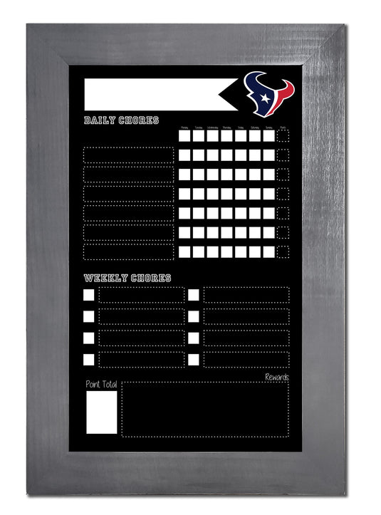 Fan Creations Home Decor Houston Texans   Chore Chart Chalkboard 11x19 With Frame