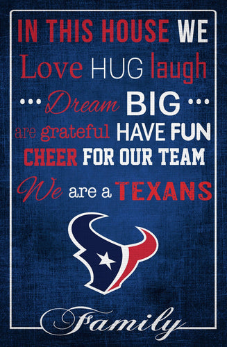 Fan Creations Home Decor Houston Texans   In This House 17x26