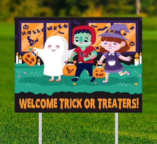 Fan Creations Yard Sign Houston Texans Welcome Trick or Treaters Yard Sign