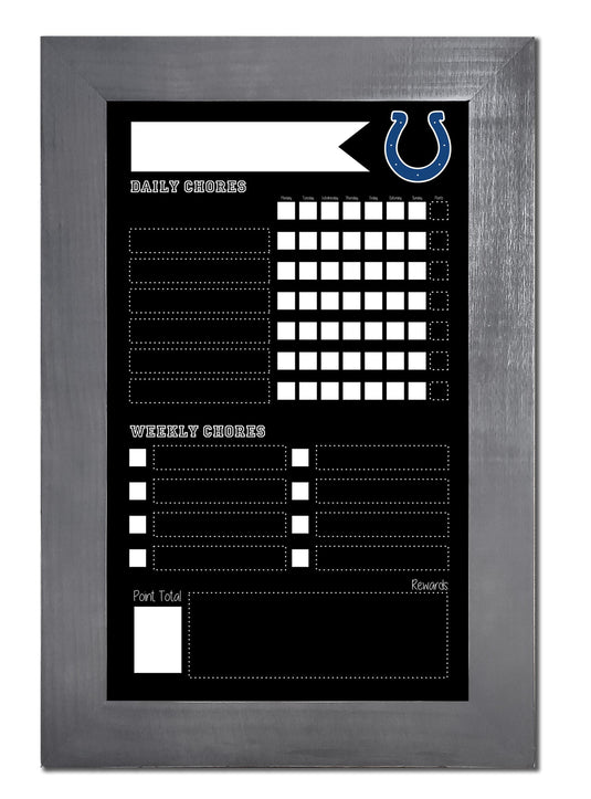 Fan Creations Home Decor Indianapolis Colts   Chore Chart Chalkboard 11x19 With Frame