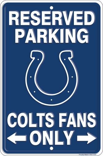 Fan Creations Wall Decor Indianapolis Colts Reserved Parking Metal 12x18in