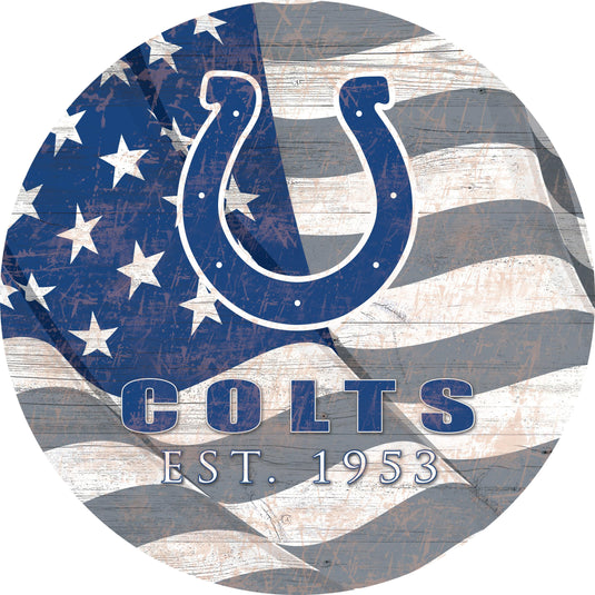 Fan Creations Home Decor Indianapolis Colts Team Color Flag Circle