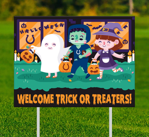 Fan Creations Yard Sign Indianapolis Colts Welcome Trick or Treaters Yard Sign