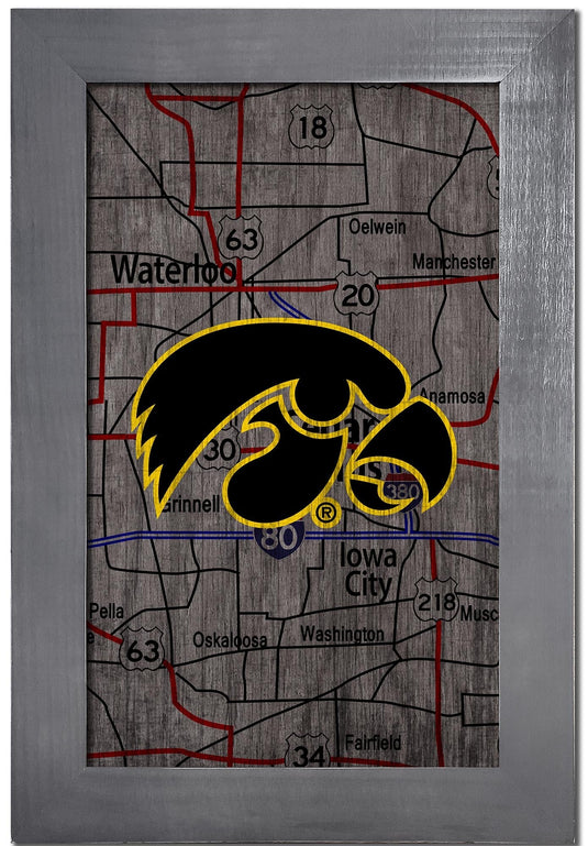 Fan Creations Home Decor Iowa   City Map 11x19