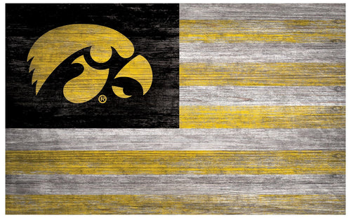 Fan Creations Home Decor Iowa   Distressed Flag 11x19
