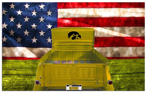 Fan Creations Home Decor Iowa  Patriotic Retro Truck 11x19