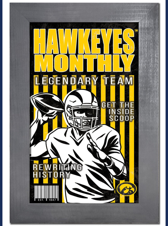 Fan Creations Home Decor Iowa   Team Monthly Frame 11x19