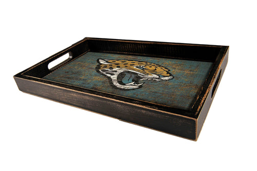 Fan Creations Home Decor Jacksonville Jaguars  Distressed Team Tray With Team Colors