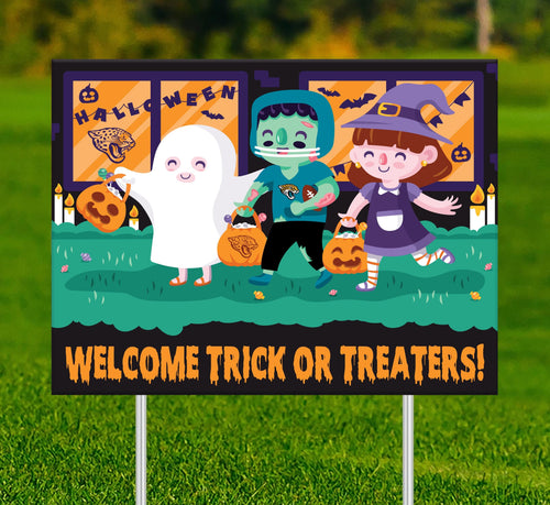 Fan Creations Yard Sign Jacksonville Jaguars Welcome Trick or Treaters Yard Sign