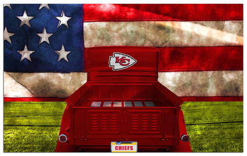 Fan Creations Home Decor Kansas City Chiefs  Patriotic Retro Truck 11x19