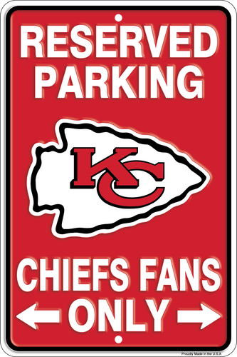 Fan Creations Wall Decor Kansas City Chiefs Reserved Parking Metal 12x18in
