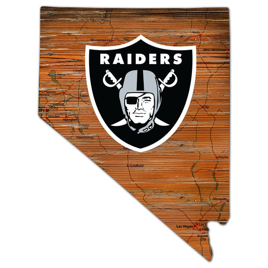 Fan Creations 24" Sign Las Vegas Raiders Distressed State With Logo Sign